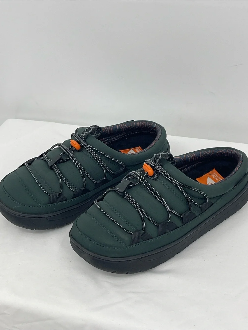 Ozark Trail Green Slip-On Loafers with Orange Toggle MENS size 7